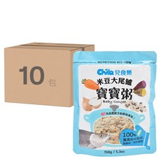 Chila 兒食樂 寶寶常溫粥 米豆大尾鱸, 嚴選台灣食材, 添加超級食物紅藜麥, 營養均衡, 150g, 10包
