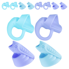 WISEDAY 幼兒鉛筆書寫矯正握筆器 大象 2入+貓頭鷹 2入組, 藍色, 3組