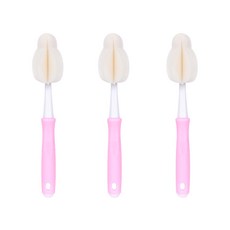 아이조아 빨대컵 물병 세척솔, 3개, 핑크