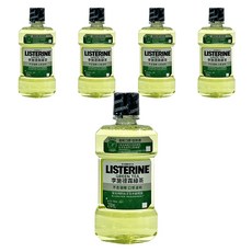 LISTERINE 李施德霖 防蛀護齦漱口水 綠茶, 含氟配方 無酒精 溫和口感, 250ml, 5瓶