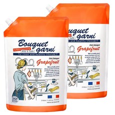 BOUQUET GARNI 植萃蔬果碗盤洗潔液補充包 葡萄柚香, 2個, 2.1L