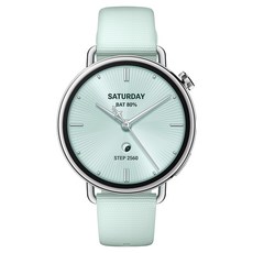 샤오미 플루오르고무 스트랩 워치 S4, 민트 그린, 41mm, 블루투스