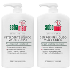 sebamed 施巴 pH5.5 潔膚露，適合敏感肌與嬰幼兒及全家使用, 1L, 2瓶