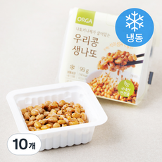 ORGA 나토키나제가 살아있는 우리콩 생나또 (냉동), 10개, 49.5g