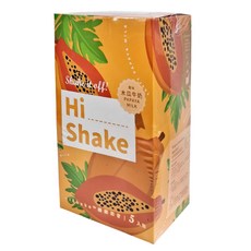 MIHONG 米鴻生醫 HiShake 纖穀奶昔 木瓜牛奶風味, 蛋白質含量>40%, 台灣嚴選, 26種維生素、礦物質, 5包, 30g, 1盒