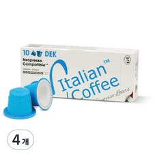 이탈리안커피 네스프레소 호환 캡슐커피 디카페인, 5.5g, 10개입, 4개