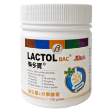 LACTOL BAC 樂多寶 活性腸益粉, 寵物腸胃保健品 含四種優質乳酸菌 100 grams, 腸道健康/乳酸菌, 1罐