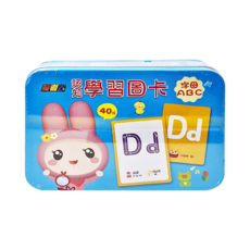 忍者兔 認知學習圖卡 字母ABC 3歲以上適用 40張圖卡 雙面設計, 幼福文化事業股份有限公司, 1盒