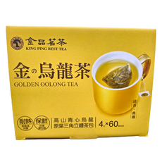 KING PING BEST TEA 金品茗茶 金烏龍茶立體茶包 Set, 4g x 60包，原葉茶葉, 1盒