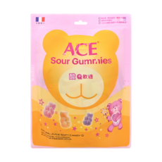 ACE 酸Q熊軟糖, 五種綜合水果口味, 無添加色素、香料、防腐劑, 法國進口, 220g, 1袋