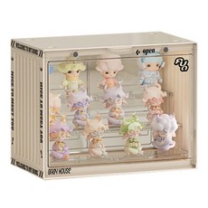Mega POP 潮玩壓克力公仔展示盒, 透明奶油色, 1個