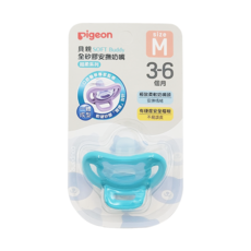 pigeon 貝親 Soft Buddy全矽膠安撫奶嘴 M, 3~6個月, 綠色, 1個