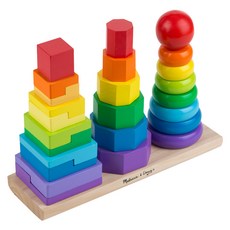 Melissa&Doug 瑪莉莎 益智 彩虹幾何疊疊樂, 1組