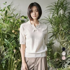 여성반팔카라니트