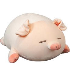 네이처타임즈 안고자는 실눈 돼지 인형, 혼합색상, 40cm