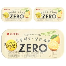 LOTTE 樂天 ZERO無糖檸檬薄荷糖, 3盒, 28g