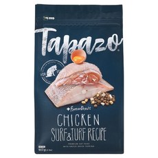 Tapazo 成幼貓 凍乾雙饗宴 低敏 乾飼料, 鮮雞肉凍乾, 符合美國 AAFCO 營養標準, 海魚 + 雞肉, 907g, 1包