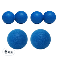 에어서핑 지압 마사지볼 싱글 2p + 땅콩 2p 세트, 블루, 6세트