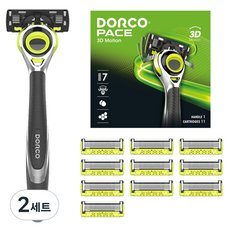 도루코 페이스 3D모션 면도기 세트, 2세트, 면도기 + 날 11p