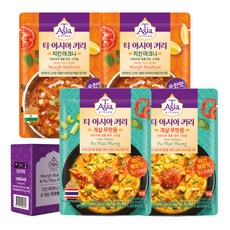 티아시아키친 치킨 마크니 커리 170g x 2p + 게살 푸팟퐁 커리 170g x 2p 전자레인지용 패키지, 1세트