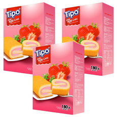 Tipo 瑞士捲 草莓口味, 鬆軟不黏牙 180g, 3盒