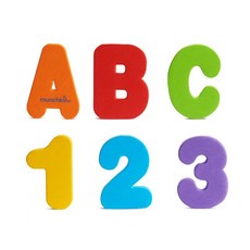 munchkin 滿趣健 字母數字洗澡玩具學習組，26個字母(A-Z)和10個數字(0-9)，無毒EVA泡棉材質, 1組