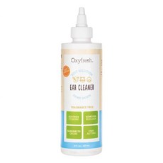 Oxyfresh 新鮮氧 潔耳液 8oz, 適用於犬貓, 溫和低敏, 消除耳朵異味汙垢, 耳朵清潔清爽舒適, 無色無味無酒精, 安全有效, 237ml, 1瓶