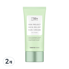 땡큐파머 선 프로젝트 스킨 릴리프 선크림 SPF50+ PA++++, 50ml, 2개