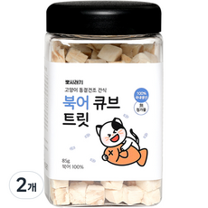 뽀시래기 고양이 동결건조 간식 큐브 트릿, 북어, 85g, 2개 - 동결건조간식85g