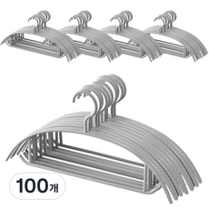 네이쳐리빙 어깨뿔방지 베이직 니트 옷걸이, 100개, 그레이