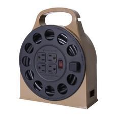 ADAMOUTDOOR 4座多用途輪座式延長線 3孔, 10.5m, 沙色, 1個