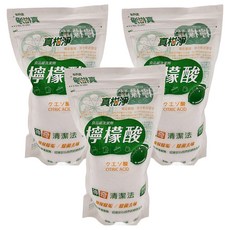 真柑淨 檸檬酸補充包, 400g, 3包入 - 天然檸檬酸清潔劑，有效去除水垢、異味，讓飲水更安心, 3包