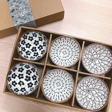WORTH IT 渥思 和風手繪陶瓷碗禮盒 Set 6, 直徑11 x 高6 cm, SA2HR001, 碗6個, 1盒