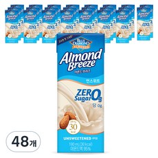 BLUE DIAMOND 藍鑽 杏仁奶Breeze無糖, 190ml, 48個