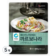 청정원 베이컨 앤 까망베르 까르보나라 스파게티소스, 250g, 5개