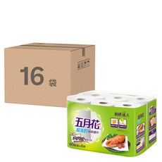 五月花 超強韌廚房紙巾 60張, 6捲, 16袋