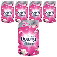 다우니 탈취파워 초고농축 섬유유연제 목련과베리 리필, 1.6L, 5개