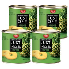 동원 JUST 저스트 노슈가 파인애플 통조림, 4개, 425g