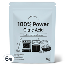 생활공식 100% 파워 구연산, 6개, 1kg