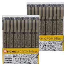 SAKURA 櫻花 PIGMA MICRON 筆格邁 櫻花 Figma 微米 10 件套, 黑色, 2組