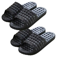 Block Mart 男用簡約浴室拖鞋, 黑色, 270毫米, 中號 270mm, 2雙