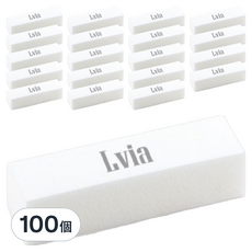 Lvia 指甲磨砂塊,100個,白色,美甲護理必備