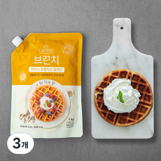 오늘의일상 브런치 라이스 와플믹스 플레인, 1kg, 3개