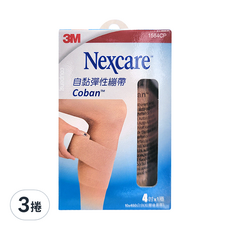 3M Nexcare 自黏彈性繃帶, 適用於傷口包紮，固定敷料於多毛及脆弱的皮膚上, 3捲