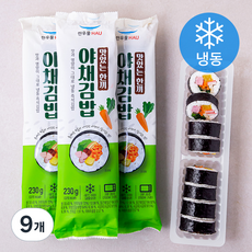 한우물 야채김밥 (냉동), 230g, 9개