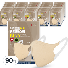 닥터로드 이지 귀 편한 새부리형 황사 마스크 성인용 KF94, 1개입, 90개, 베이지