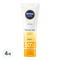 니베아 선 페이스 영 에이지 크림 SPF50+ PA+++, 4개, 50ml