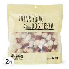 Think your dog teeth 강아지 본 껌 600g, 2개, 오리우유 - 우유개껌