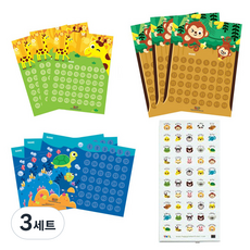HAPPY NAME 動物系列讚美貼紙 9張組, 混色, 3組