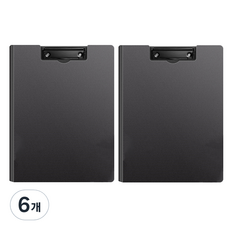 동아피엠에스 심플 커버 클립보드 A4 31.5 x 24 cm, 블랙, 6개